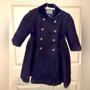 Tailored by Rothschild girls Navy Wool Double-Breasted Kids Coat 3T winter fall